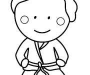 Coloriage et dessins gratuit Art martial karate pour enfant à imprimer