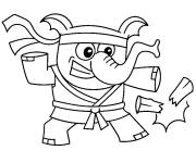 Coloriage Art martiaux &Eacute;l&eacute;phant de karat&eacute;
