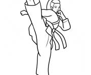 Coloriage Arts martiaux côté coup de pied
