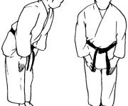 Coloriage Arts martiaux et le respect entre les adversaire