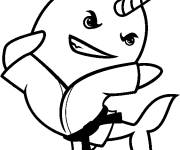 Coloriage et dessins gratuit Arts martiaux Karat&eacute; Narval à imprimer