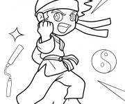 Coloriage Arts martiaux kawaii gratuit