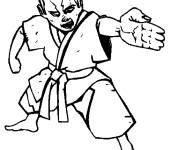 Coloriage Attaque de Karate