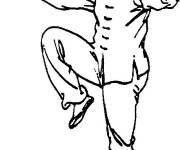 Coloriage Attaque de Kung Fu art martial