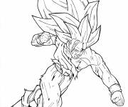 Coloriage Attaque de poing de Son Goku