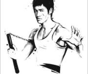 Coloriage et dessins gratuit Bruce Lee imprimable à imprimer