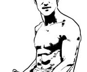 Coloriage Bruce Lee maitre de Kung Fu