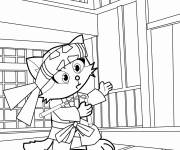Coloriage Chaton comme maire des arts martiaux