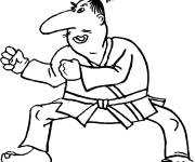 Coloriage Chinois drole en art martial