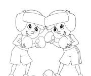 Coloriage Combat de boxe pour enfants