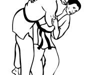 Coloriage Combat de judo pour adulte