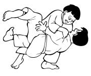 Coloriage Combat du Judo arts martiaux