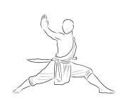 Coloriage et dessins gratuit Combattant de Kung Fu en vecteur à imprimer