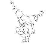 Coloriage et dessins gratuit combattant de Kung Fu tout facile à imprimer