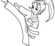 Coloriage Coup de pied Arts martiaux