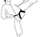 Coloriage Coup de pied de karate