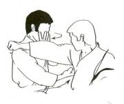 Coloriage Deux maitres en combat de Karate