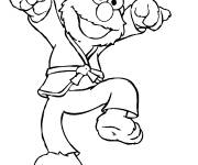 Coloriage Elmo Arts Martiaux bande anim&eacute;