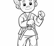 Coloriage Enfant fait du judo dr&ocirc;le