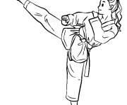 Coloriage Fille adulte fait de Taekwondo