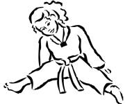 Coloriage Fille en judogi art martial