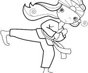 Coloriage Fille karate