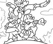 Coloriage Goffy et mickey Mouse sur le thème des arts martiaux