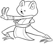 Coloriage Grenouille fait du Kung Fu