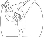 Coloriage Illustration d'art martial Karate