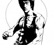 Coloriage Image de Bruce Lee r&eacute;aliste