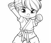 Coloriage Image des arts martiaux pour enfant