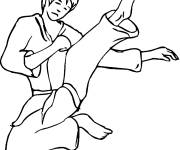 Coloriage Jeune gar&ccedil;on Arts Martiaux