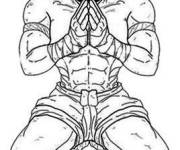 Coloriage et dessins gratuit Joueur de Kick Boxing en concentration à imprimer