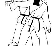 Coloriage Judo f&eacute;minin