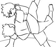 Coloriage Karate Arts martiaux KO