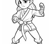 Coloriage Karate pour filles