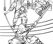 Coloriage Kung Fu et les 36 chambre de shaoulin