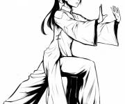 Coloriage Kung Fu manga pour filles