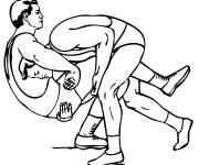 Coloriage L'art martial Lutte libre