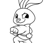 Coloriage Lapin apprends les arts martiaux