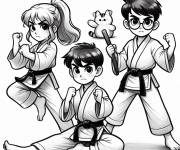 Coloriage Les enfants adorent le karate