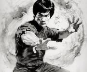 Coloriage Maitre Bruce Lee au combat
