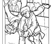 Coloriage Maitre en action d'art martial
