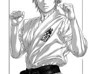 Coloriage Maitre en tenu de Karate style manga