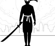 Coloriage Ninja en affiche
