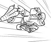 Coloriage Oiseau en attaquant Arts Martiaux