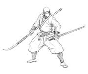 Coloriage Portrait d'un ancien Ninja