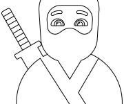 Coloriage Portrait d'un Ninja facile