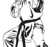 Coloriage Position d'&eacute;cole de Karate