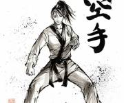 Coloriage Poster de Karate pour filles &agrave; imprimer